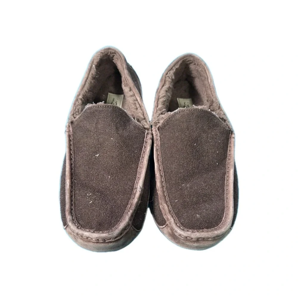 UGG Ascot Men's Brown Moccasin Slipper, Size 14 -‎ Espresso Rubber Sole
